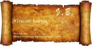 Vincze Barna névjegykártya
