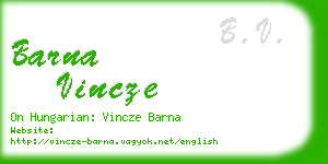 barna vincze business card